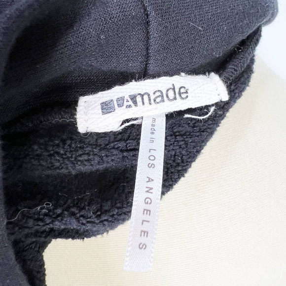 LA Made black cardigan open front sweatshirt ribbed size Medium - Picture 3 of 9